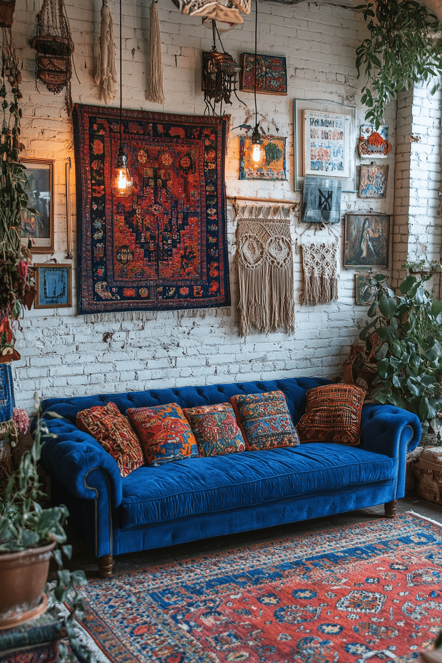 blue couch living room