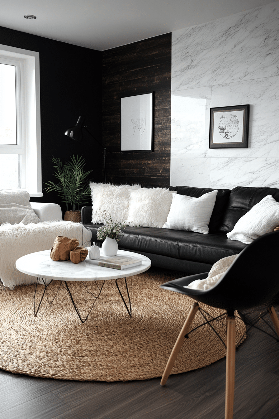 Black and white living room