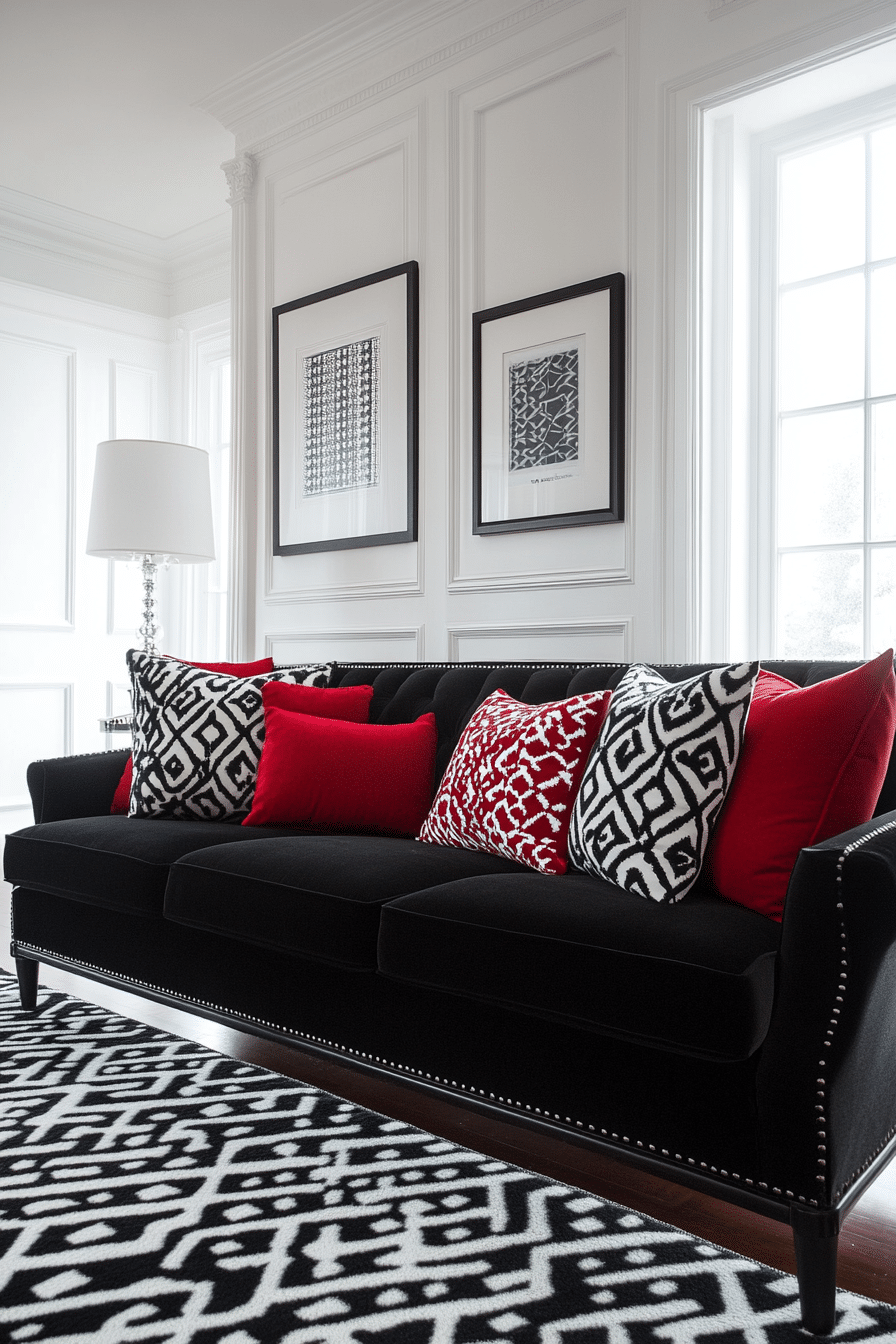 Black couch living room