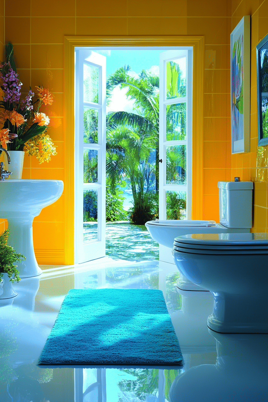 yellow and blue bathroom ideas