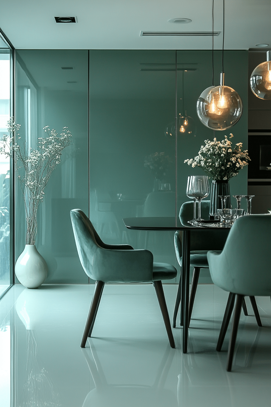 sage green dining room