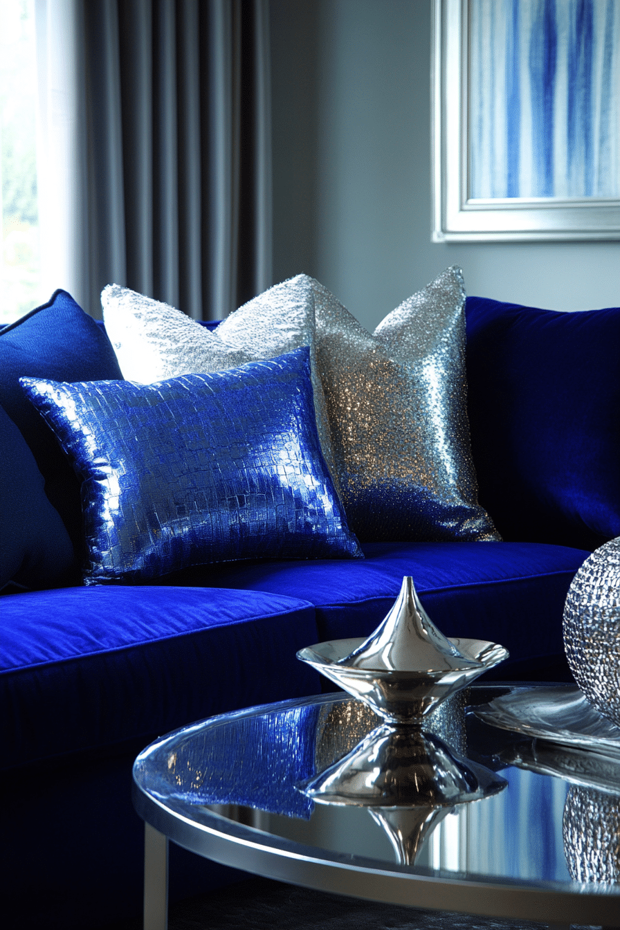 blue couch living room