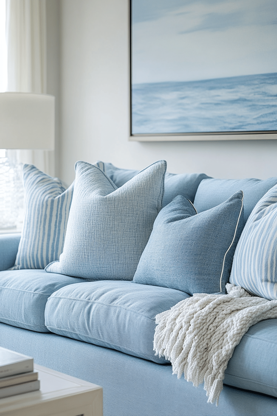 blue couch living room