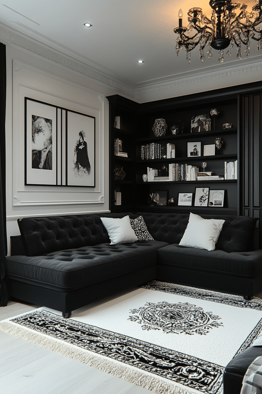 Black and white living room