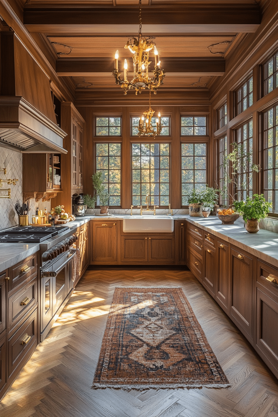 brown kitchen cabinets