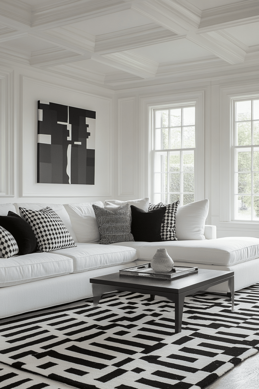 Black and white living room