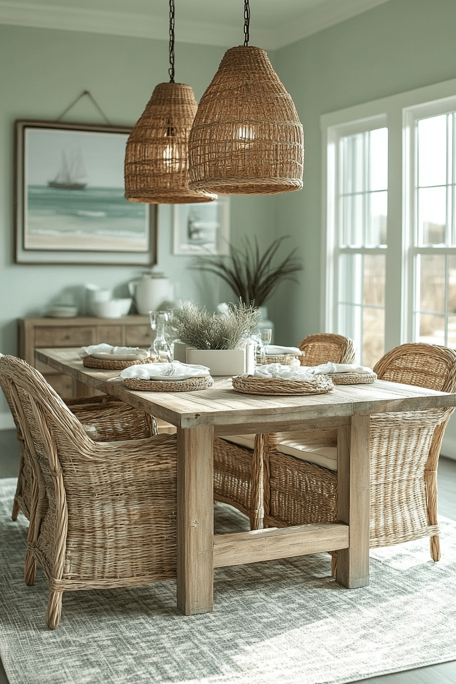 sage green dining room