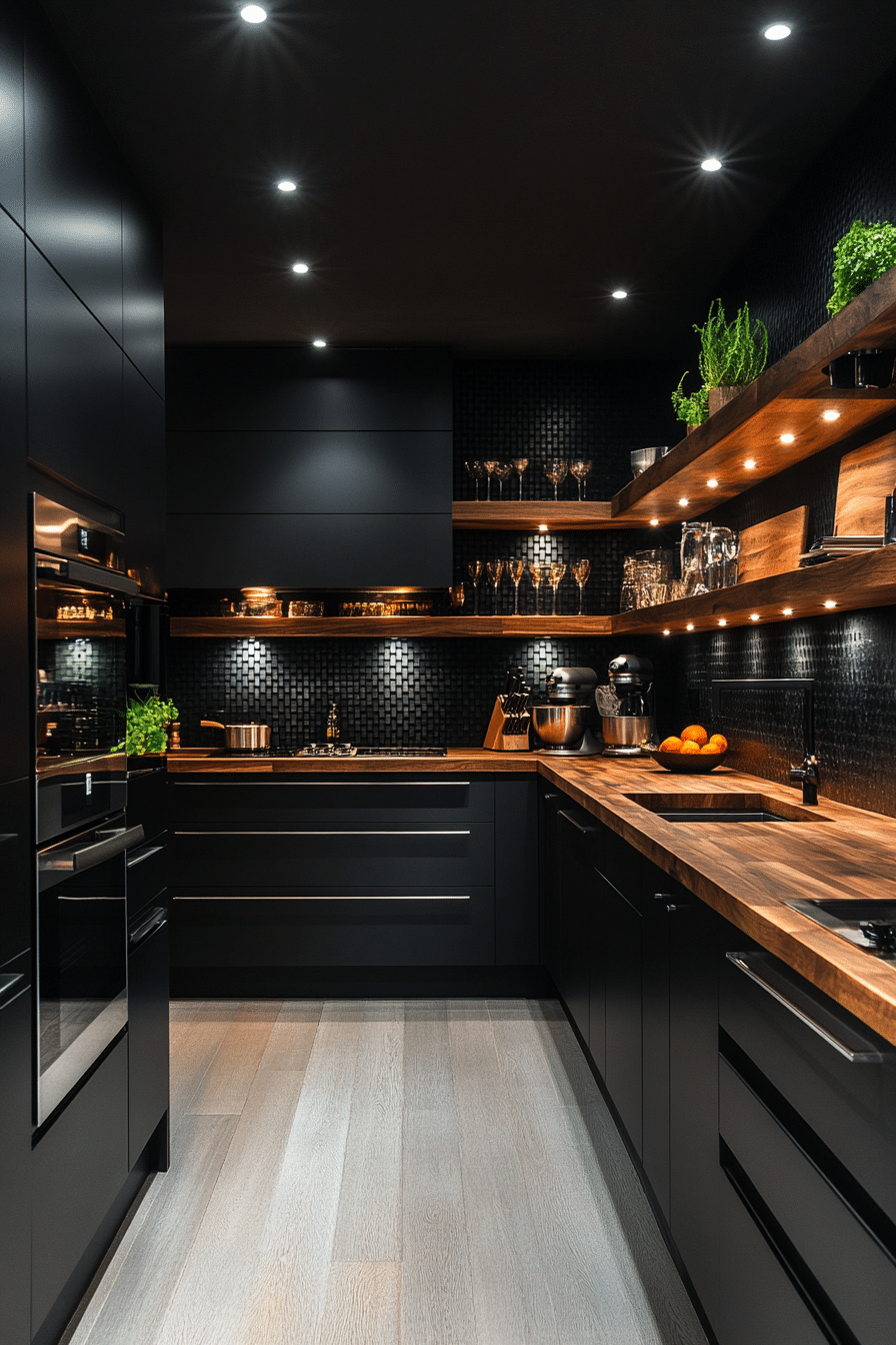 black kitchen cabinets