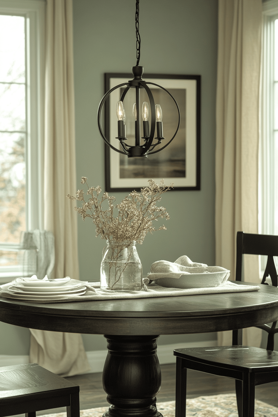 sage green dining room