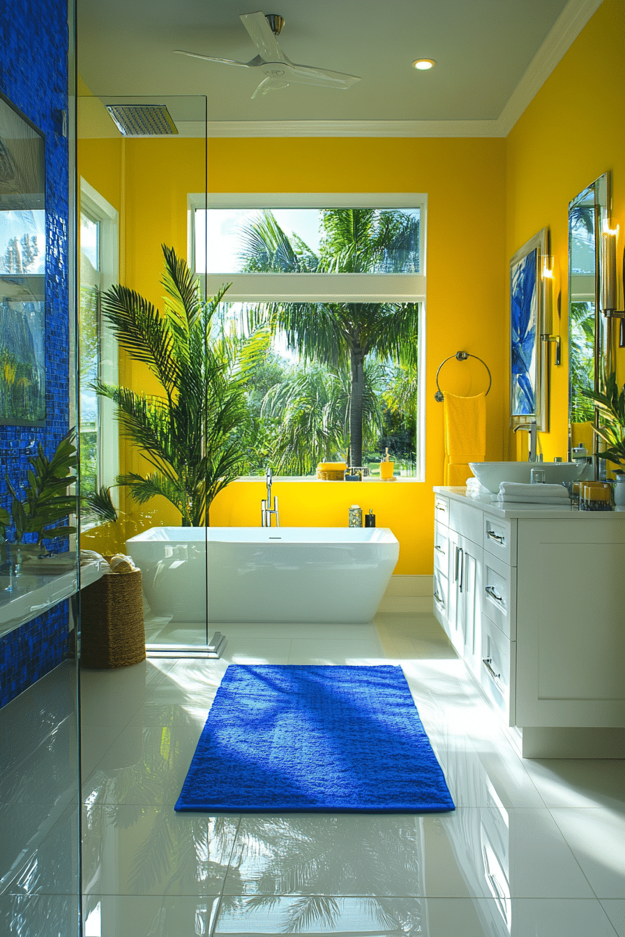 yellow and blue bathroom ideas