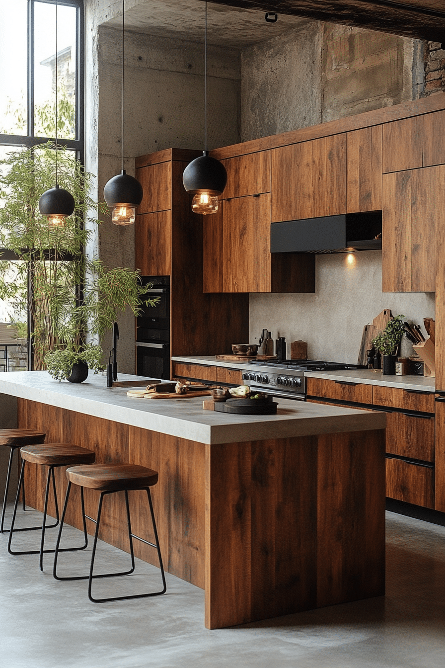 brown kitchen cabinets