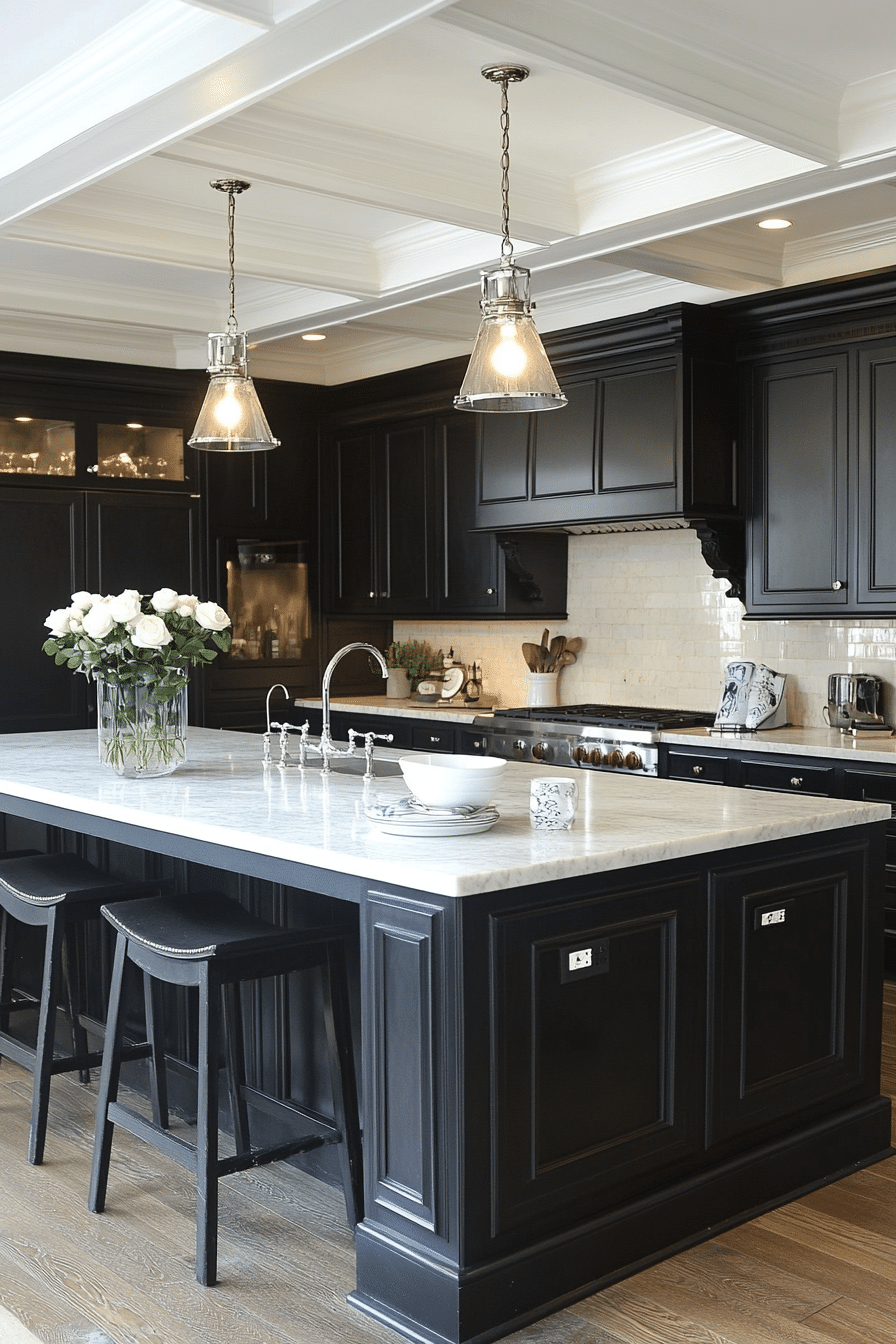 black kitchen cabinets