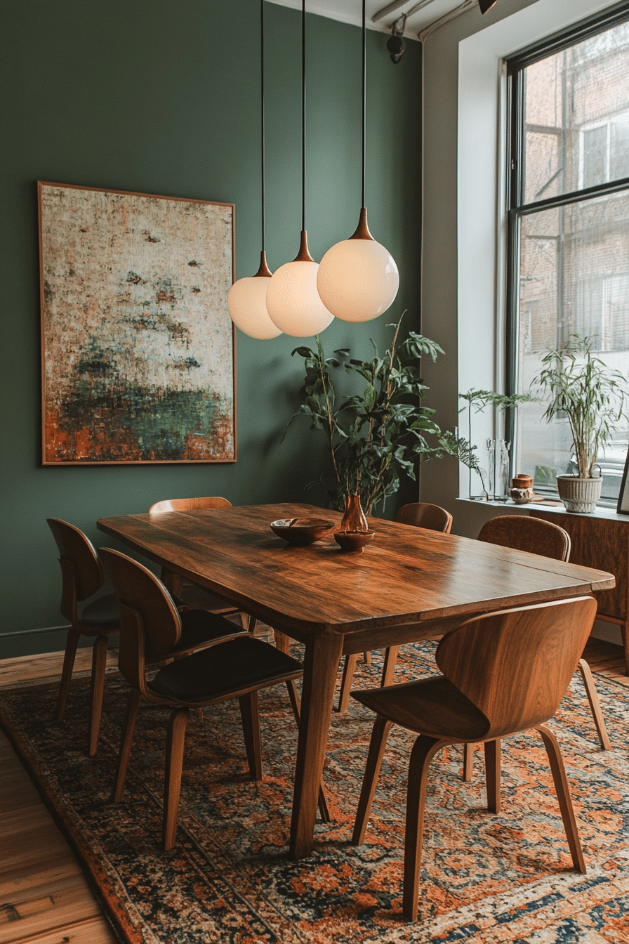 sage green dining room