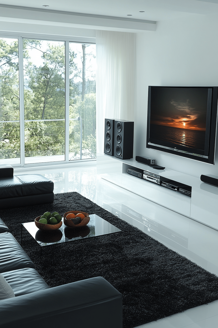 Black and white living room