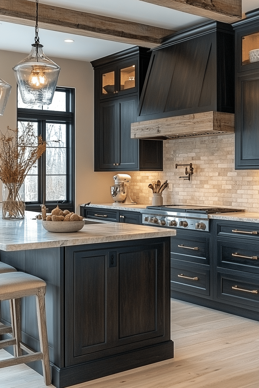 dark kitchen cabinets