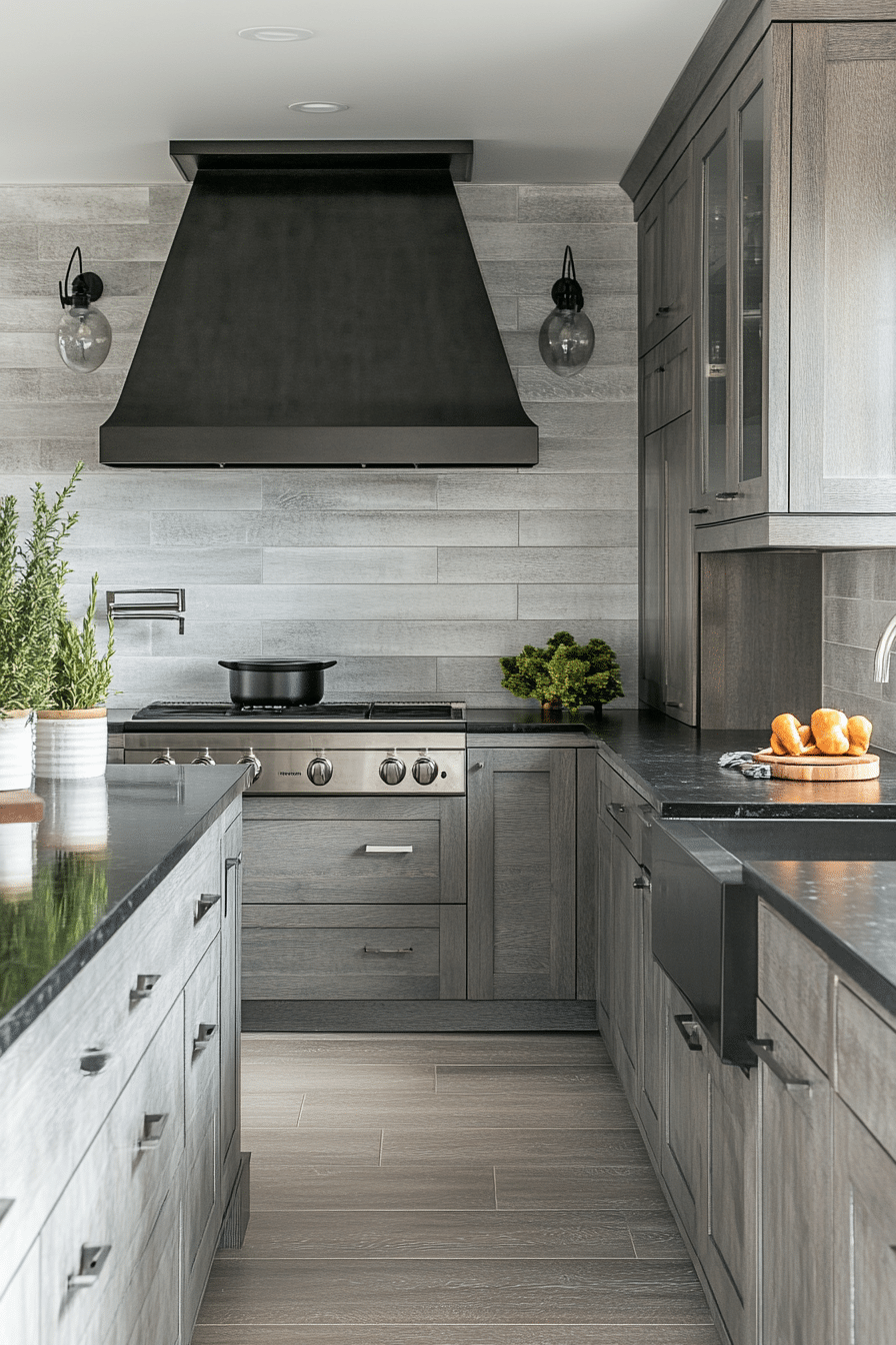 gray kitchen cabinets