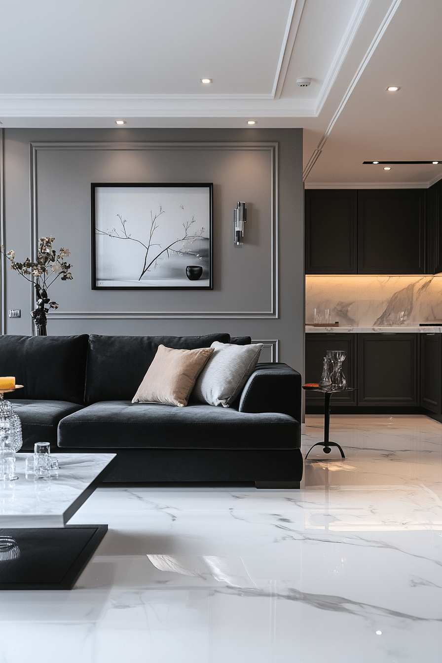 Black and white living room