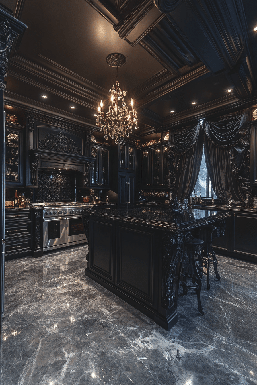 dark kitchen cabinets