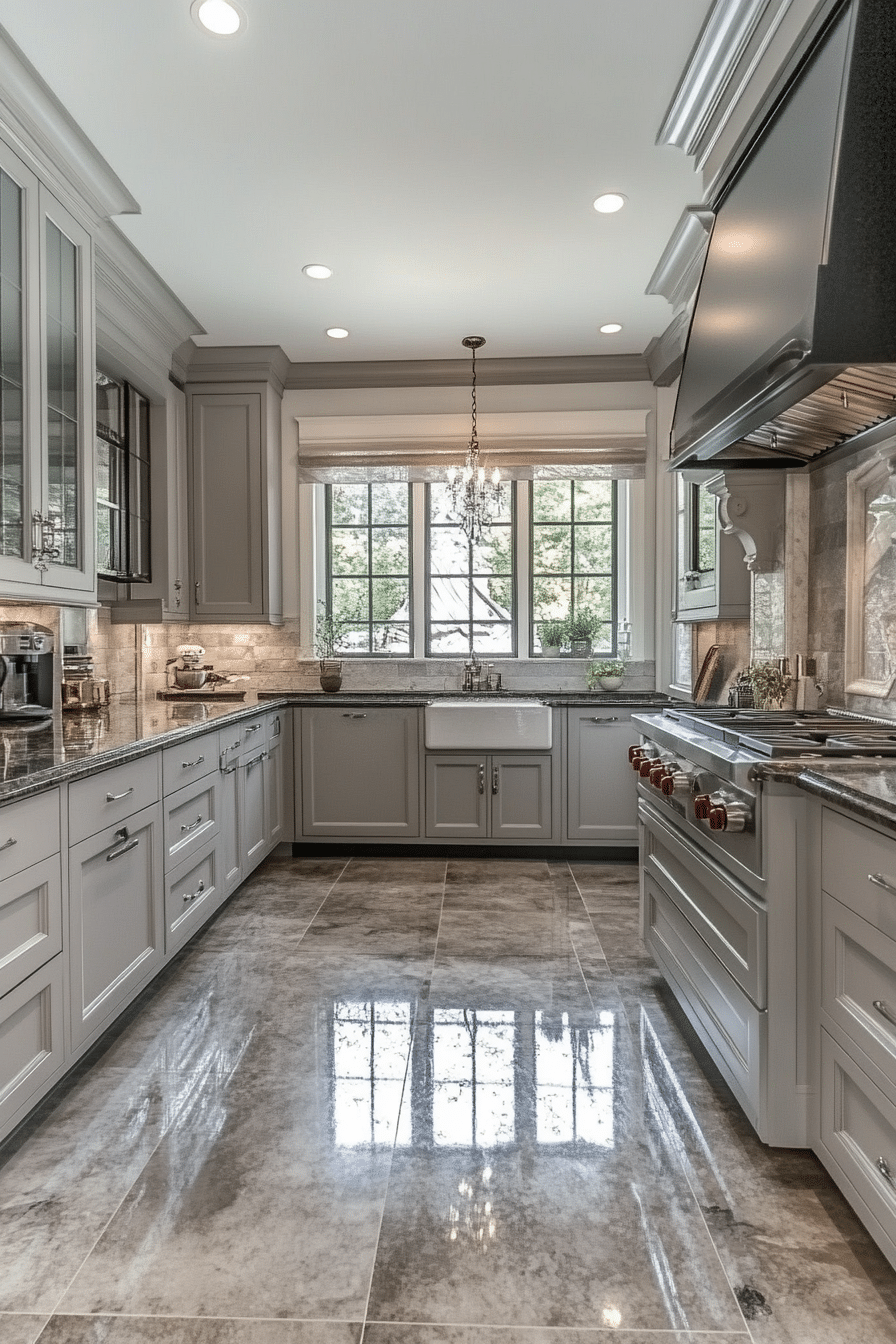 gray kitchen cabinets