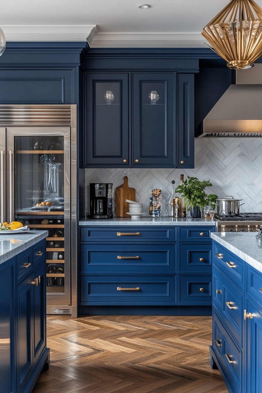 blue kitchen cabinets