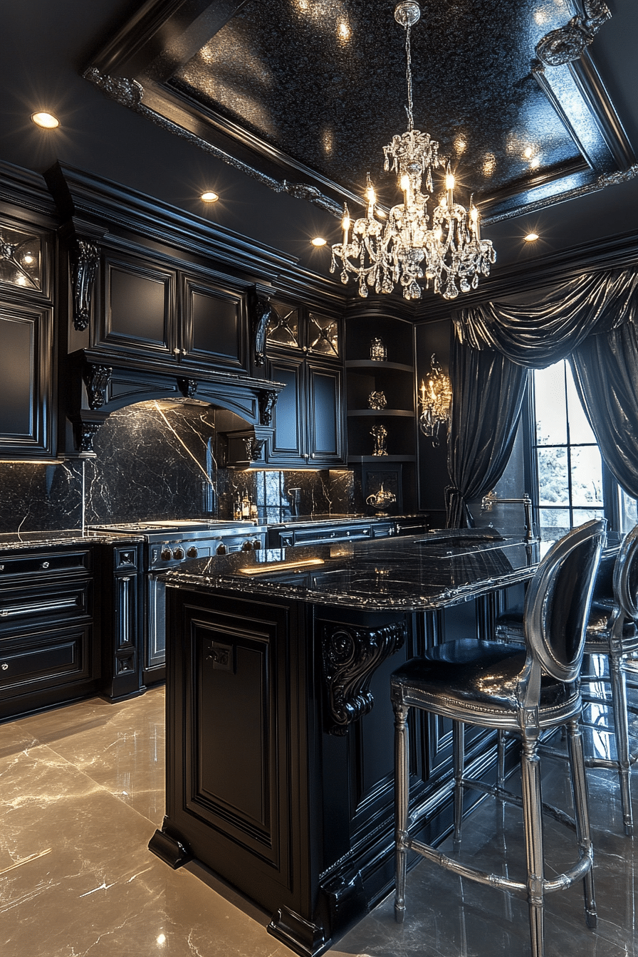 black kitchen cabinets