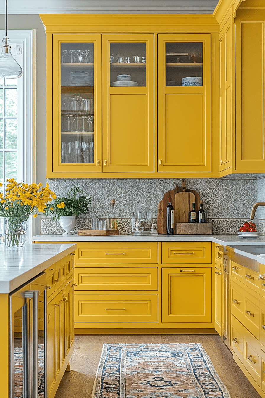 yellow kitchen cabinets