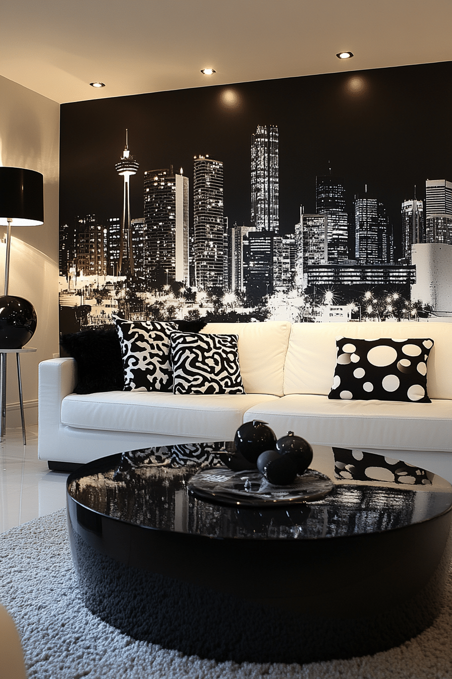 Black and white living room