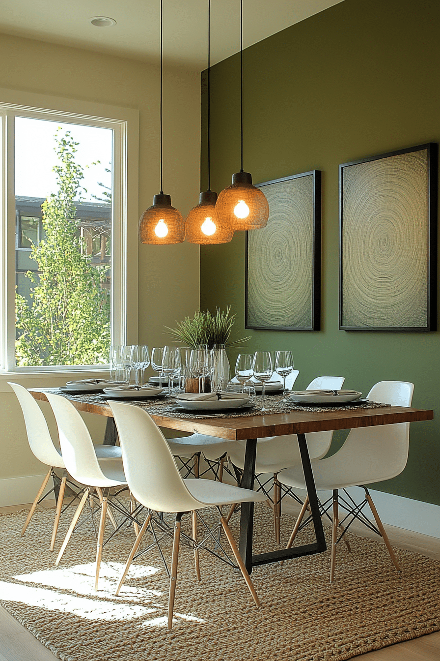 sage green dining room