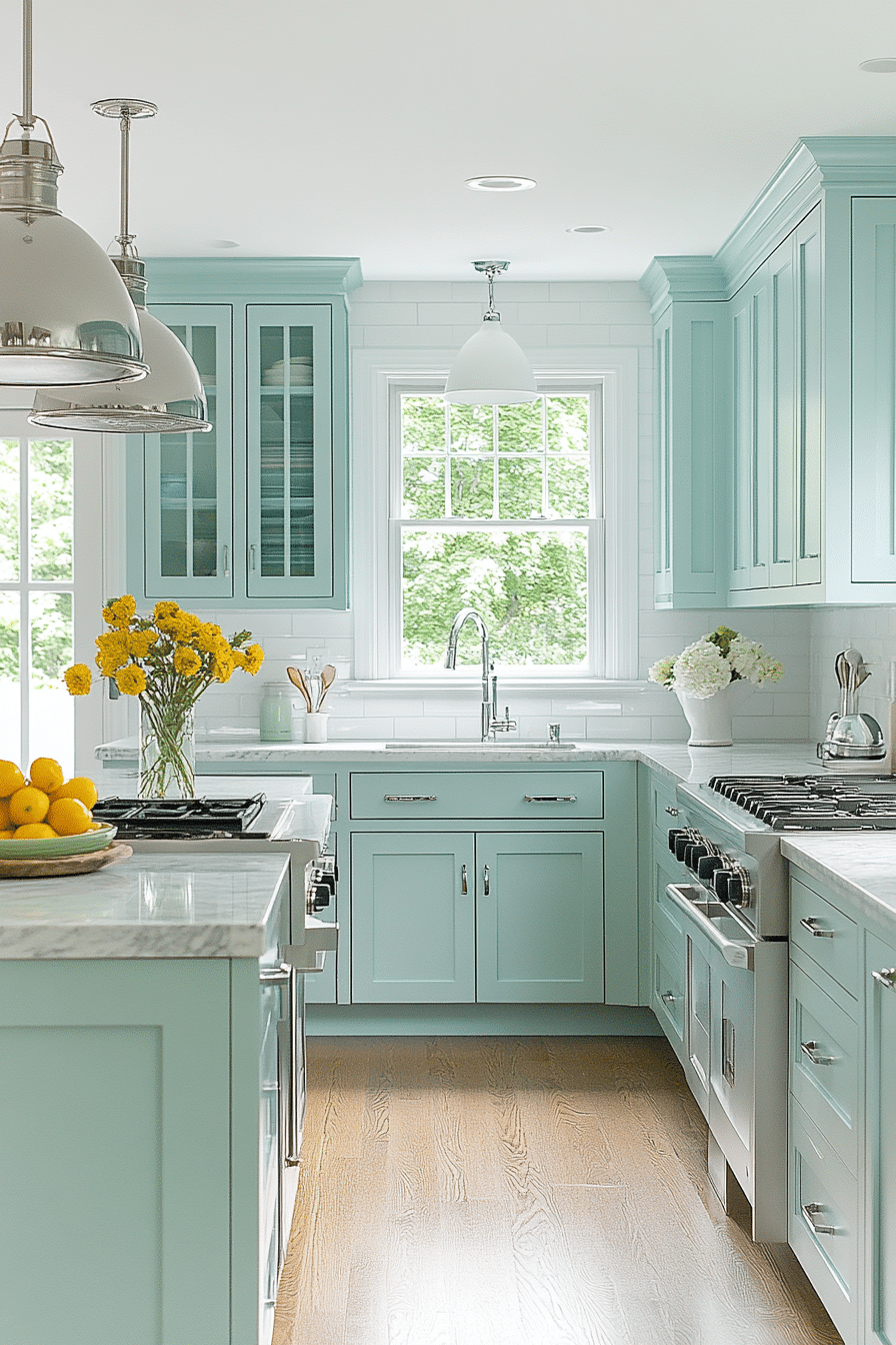 Powder Blue Kitchen Cabinets