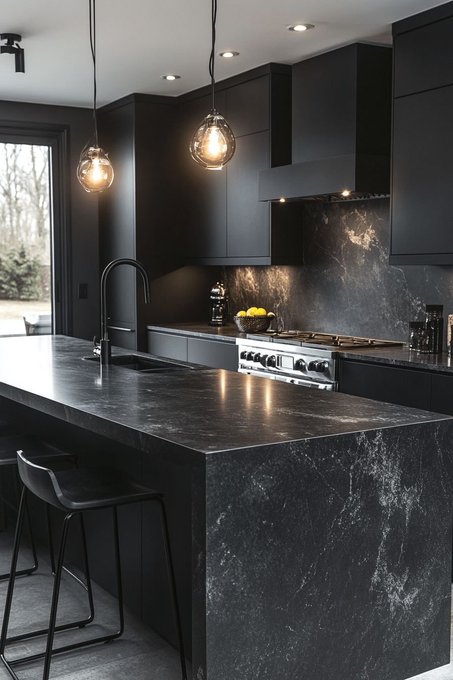 black kitchen cabinets