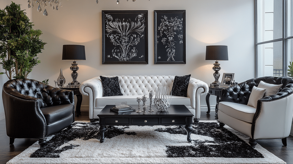 Black and white living room