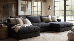 Charcoal couch living room