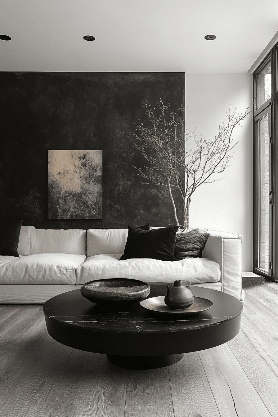 Black and white living room