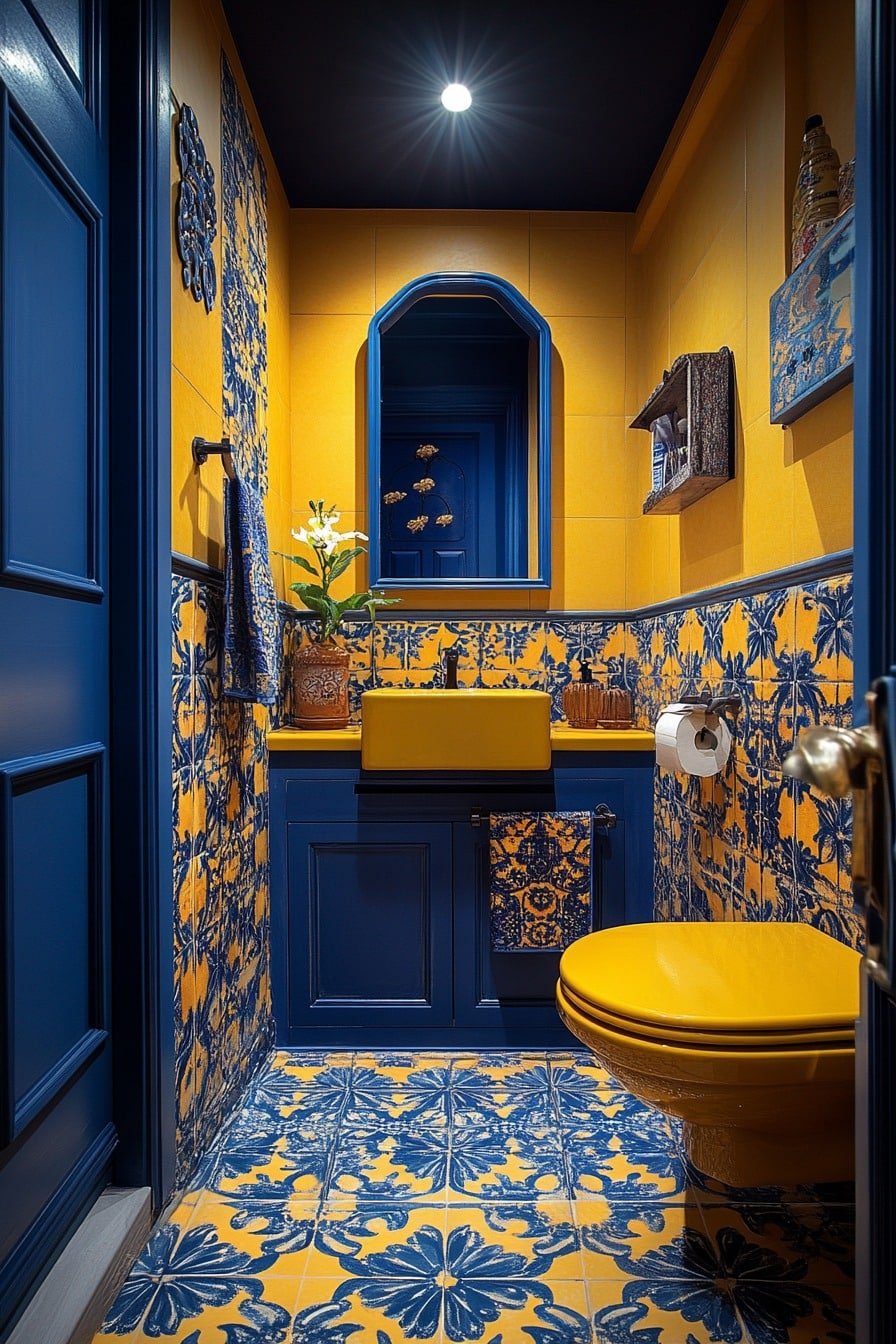 29 Yellow And Blue Bathroom Ideas For A Harmonious And Energetic Design ...