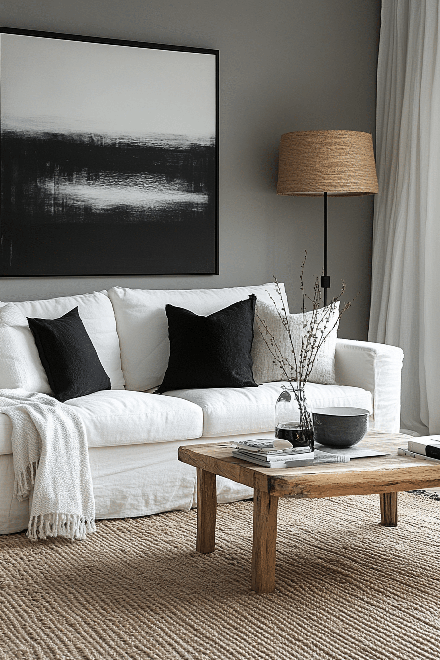 Black and white living room