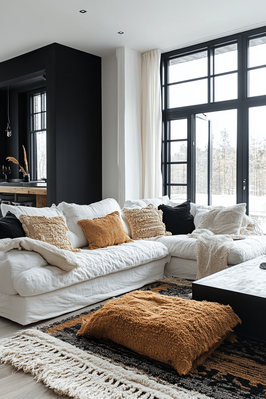 Black and white living room