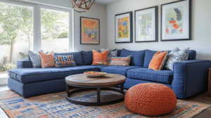 blue couch living room