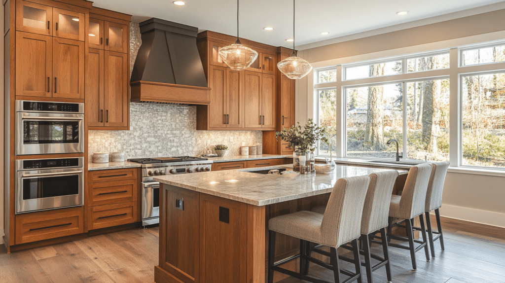 brown kitchen cabinets