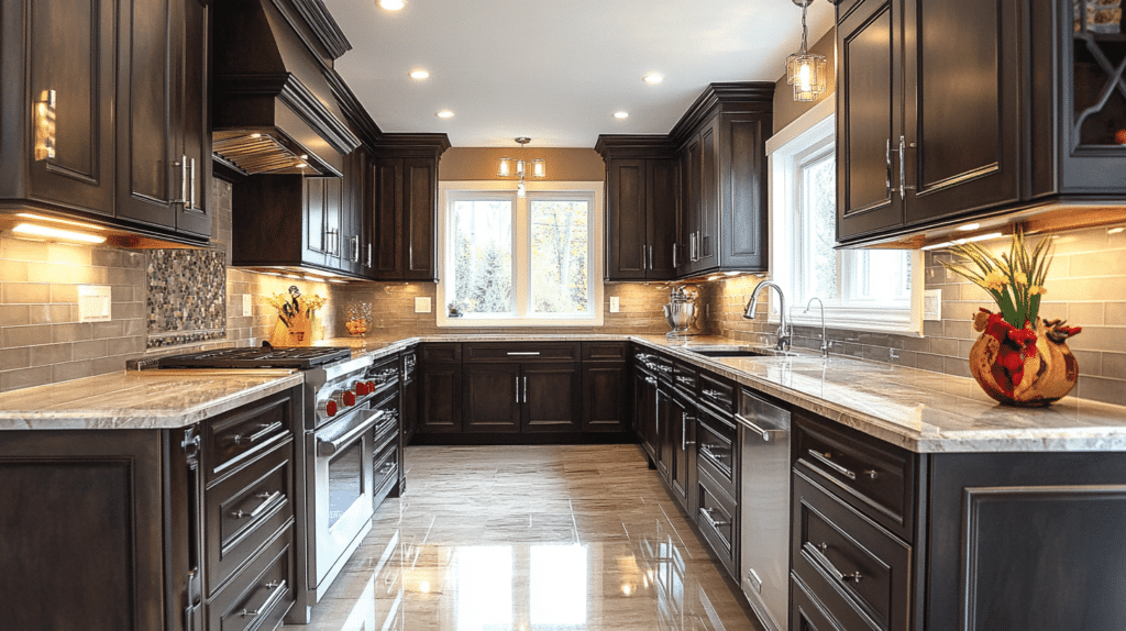 dark kitchen cabinets