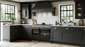 gray kitchen cabinets