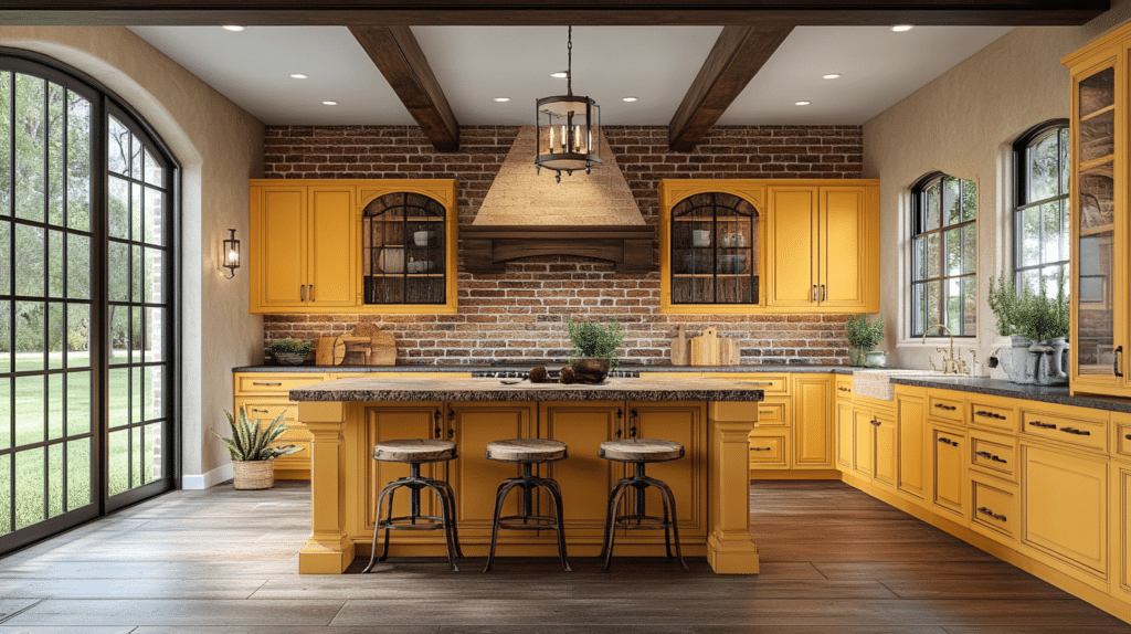 yellow kitchen cabinets