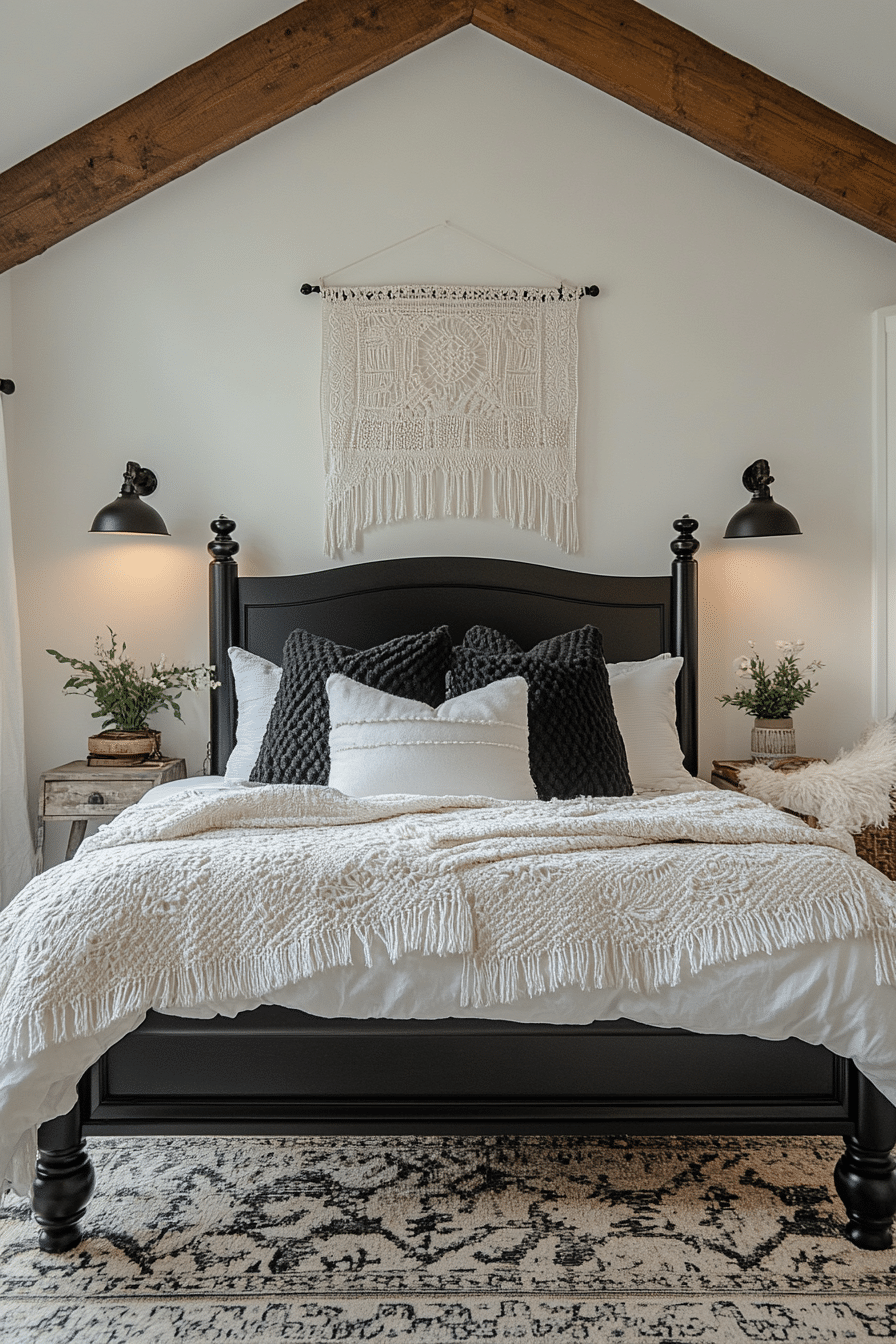 Monochrome Boho Bedroom