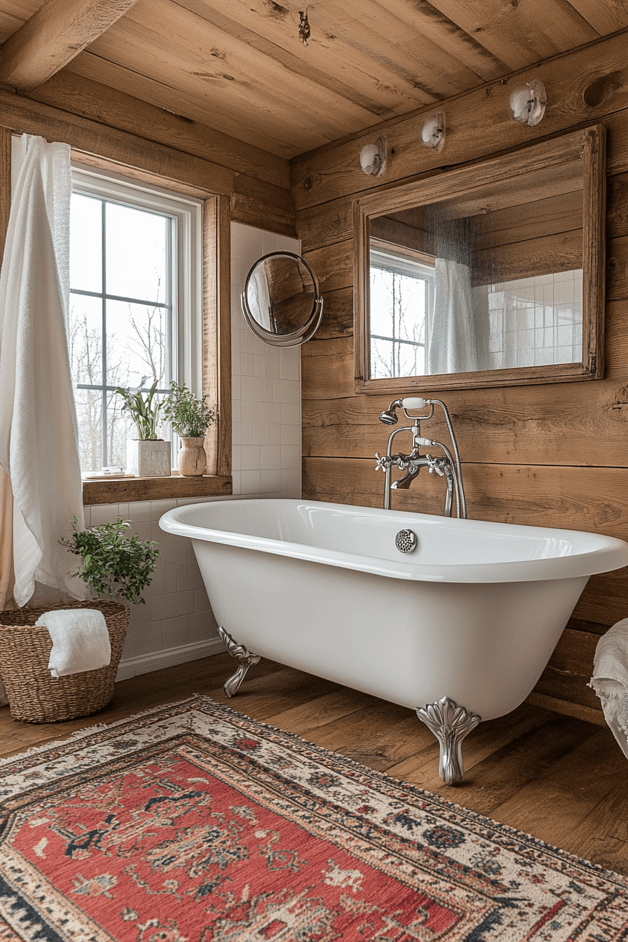 Small Bathroom With Tub And Shower Combo Farmhouse