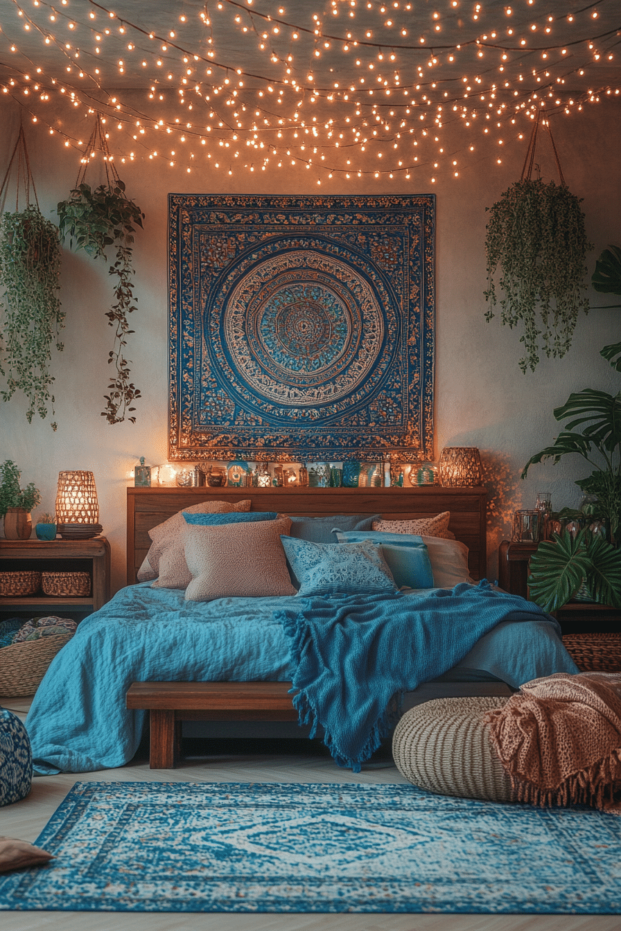 Boho Fairy Lights Bedroom Ideas