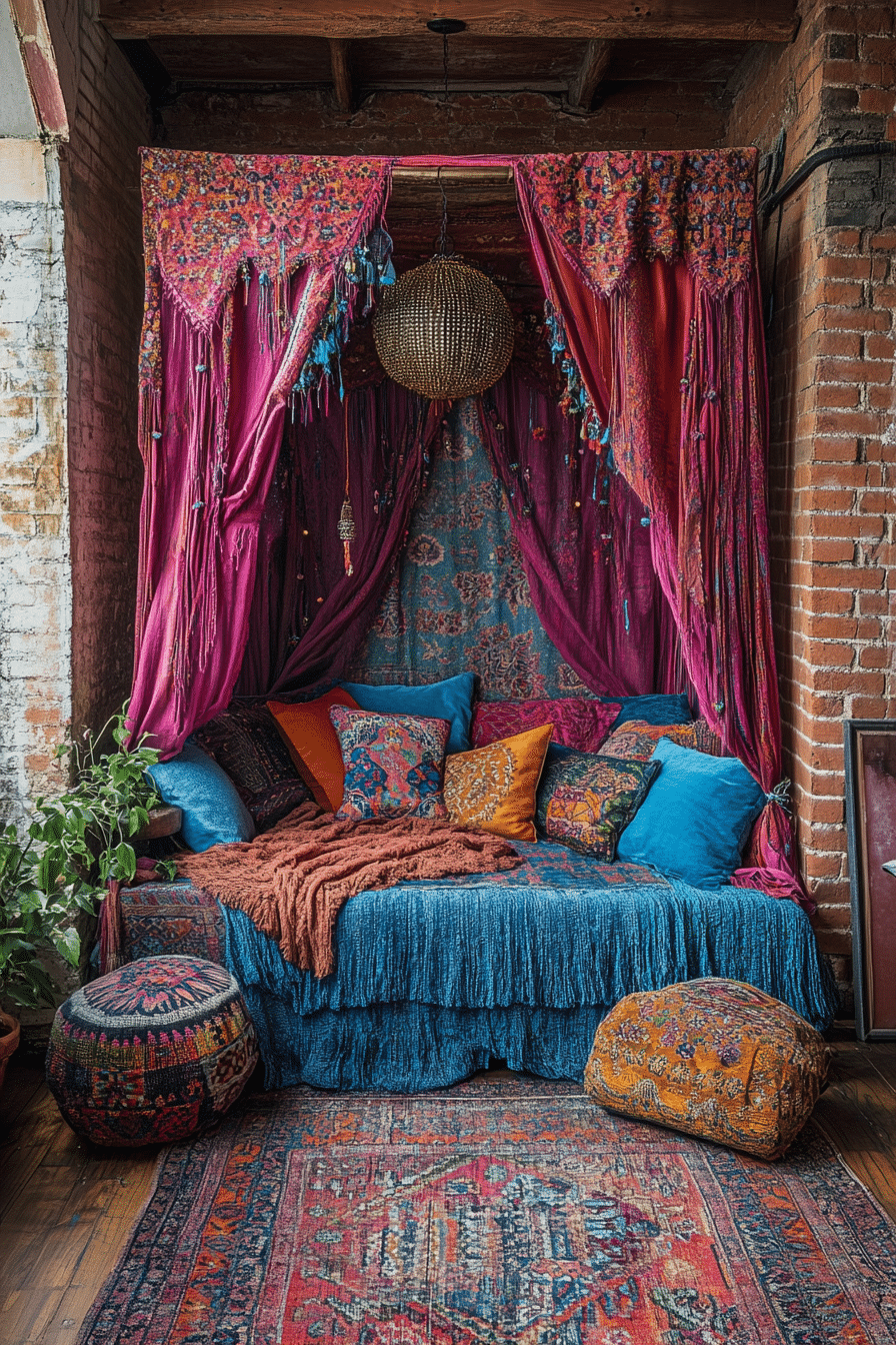 Boho Bedroom with Canopy