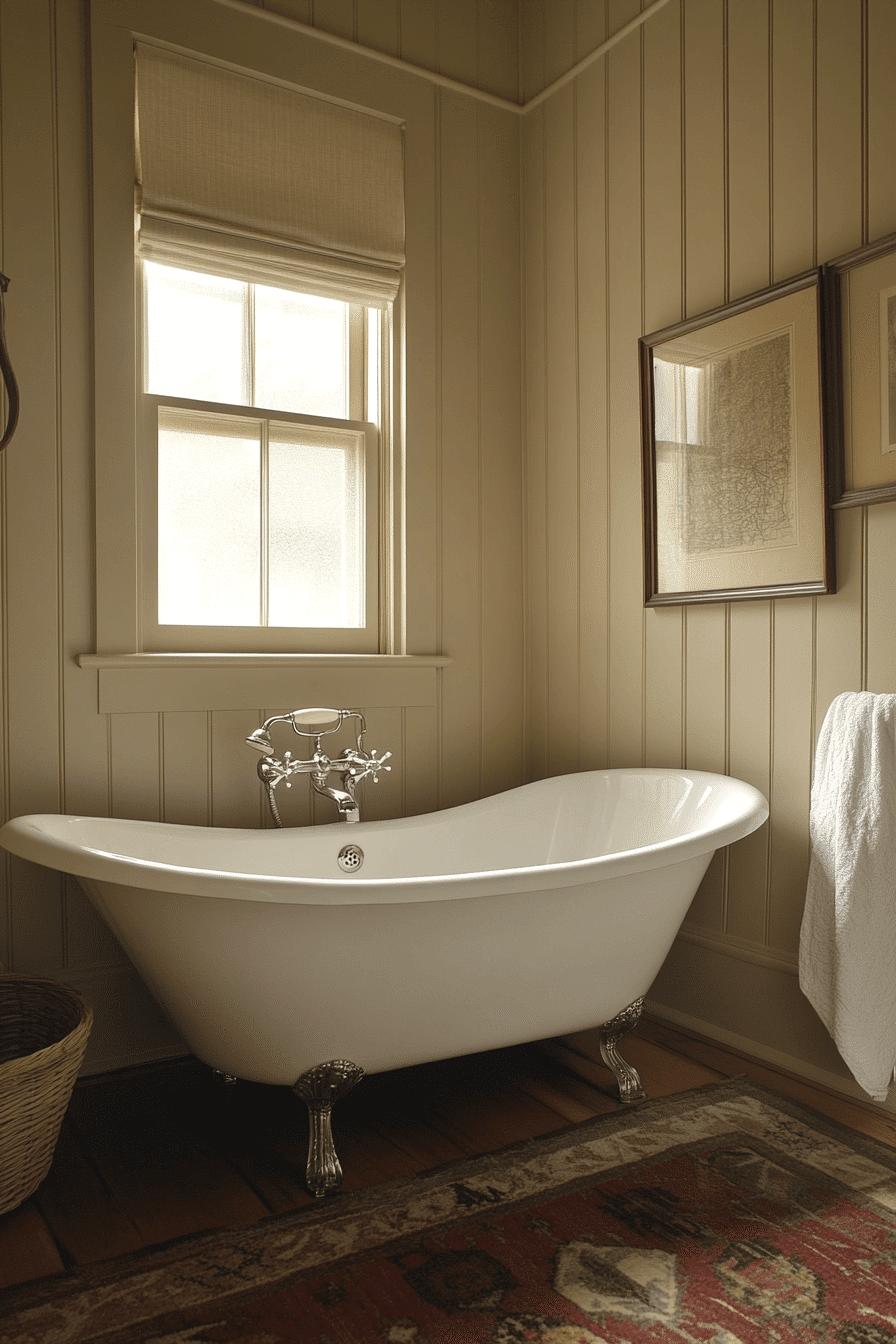 Small Bathroom With Tub And Shower Combo Farmhouse