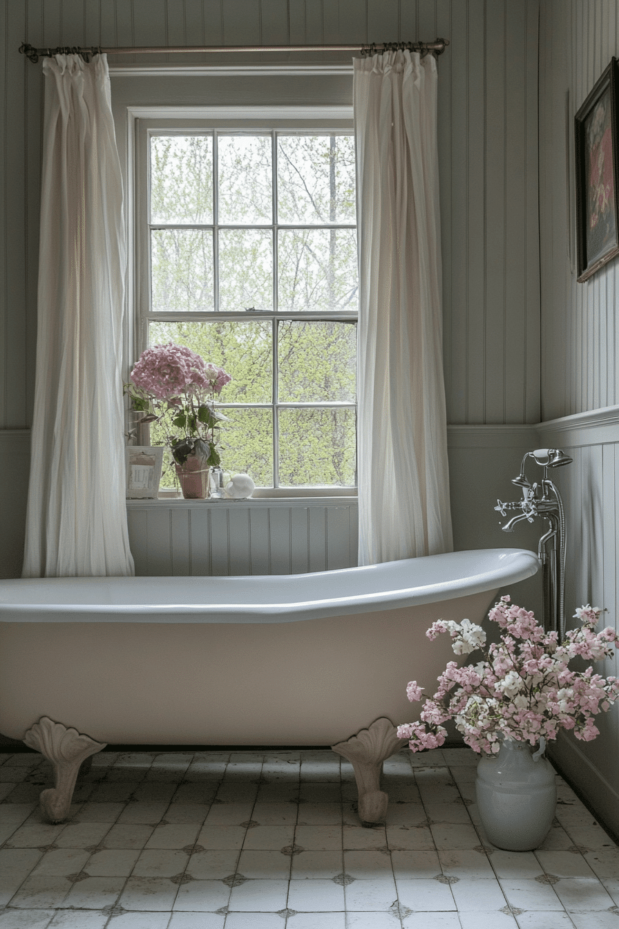 Small Bathroom With Tub And Shower Combo Farmhouse