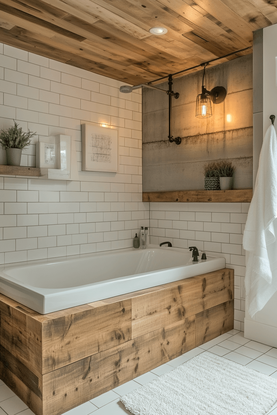 Small Bathroom With Tub And Shower Combo Farmhouse