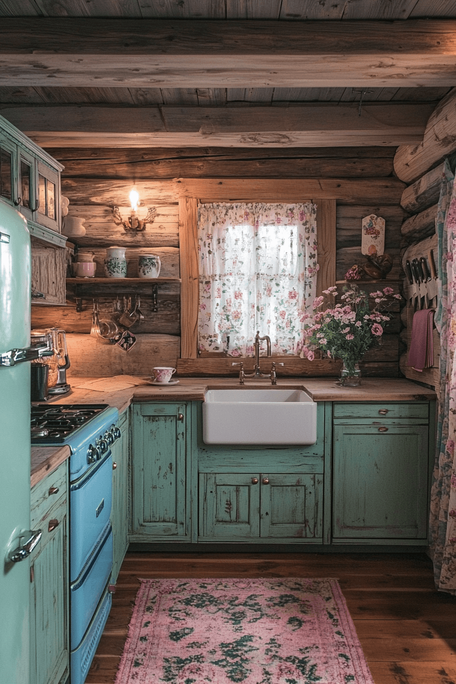 log home kitchens