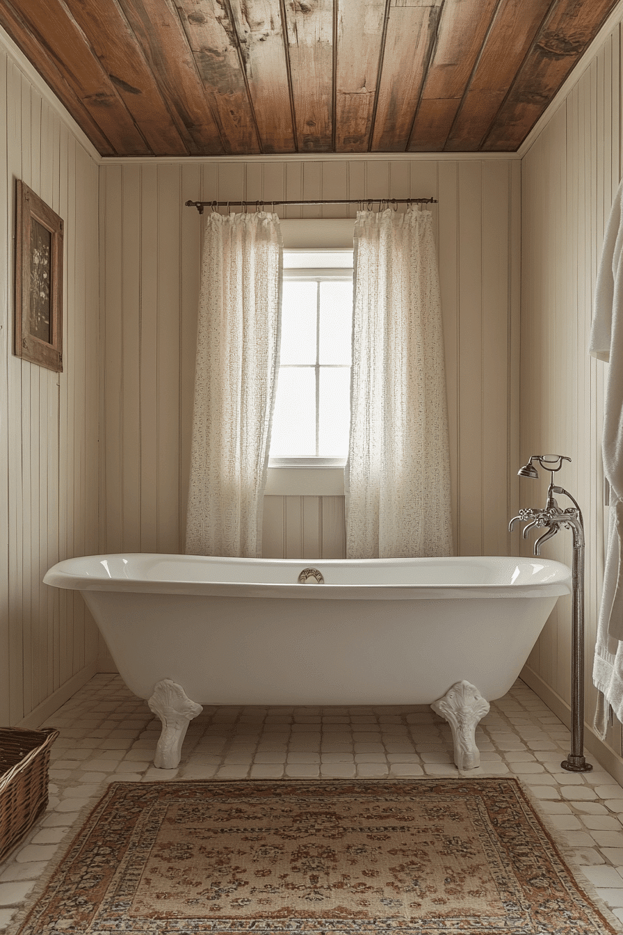 Small Bathroom With Tub And Shower Combo Farmhouse